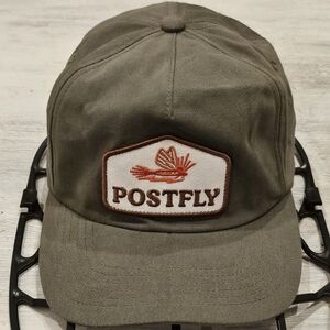 Postfly PF Lucky Fishing Snapback Canvas Hat - Olive Green - OSFA